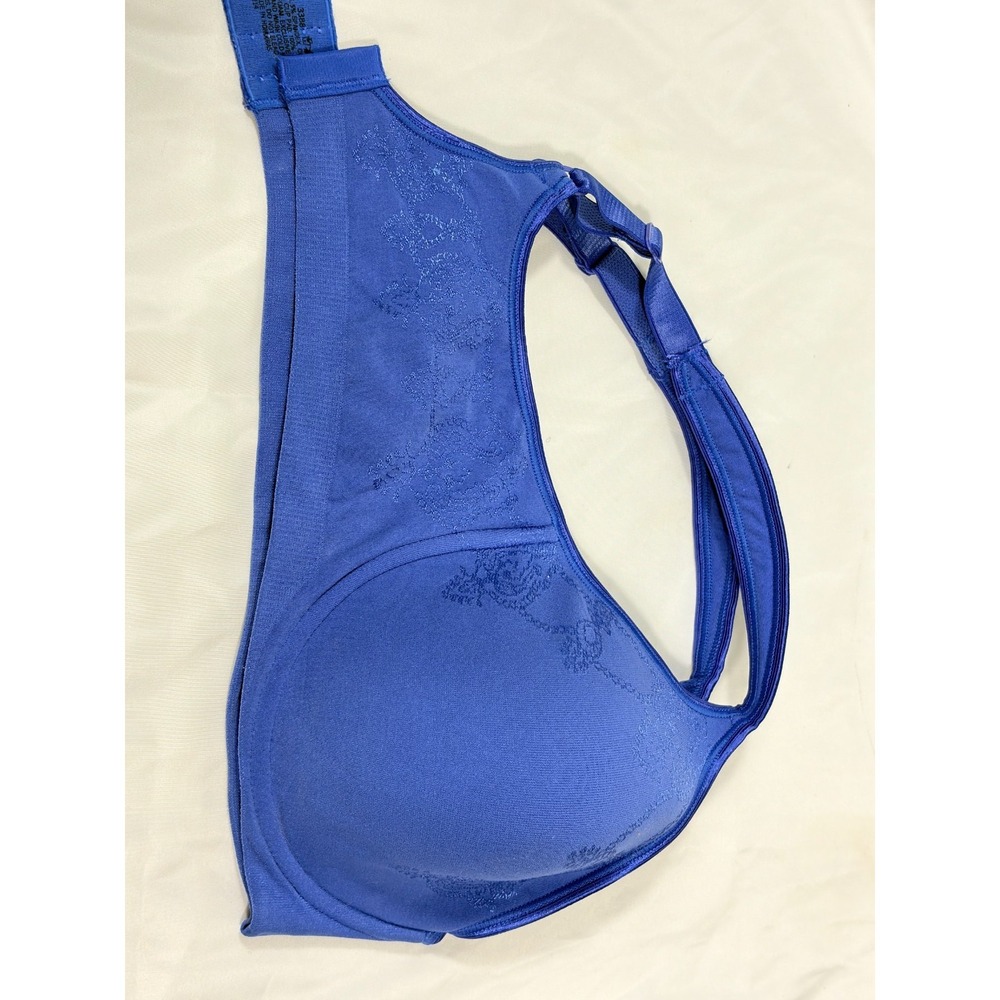 Bali Med. Bra 3388 Underwire Lined Embroidered Floral Light Padding Summer Blue - Picture 5 of 13